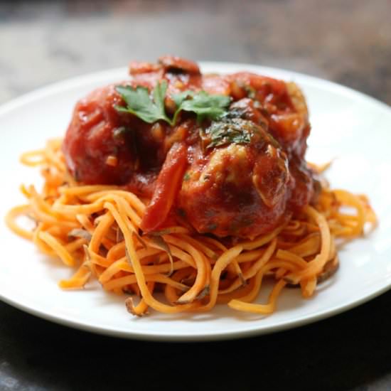 Chicken Meatballs & Spaghetti