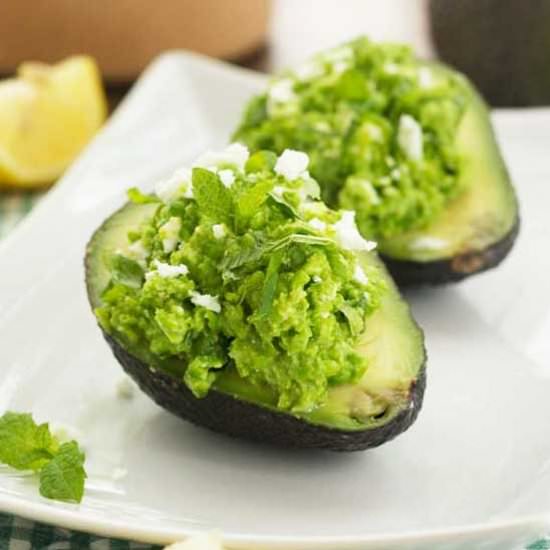 Pea, Mint & Feta Avocado Boats