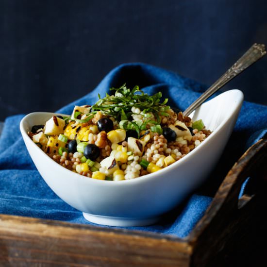 Corn + Blueberry Grain Salad