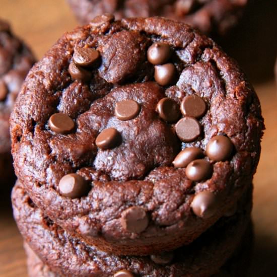 Flourless Chocolate Pumpkin Muffins