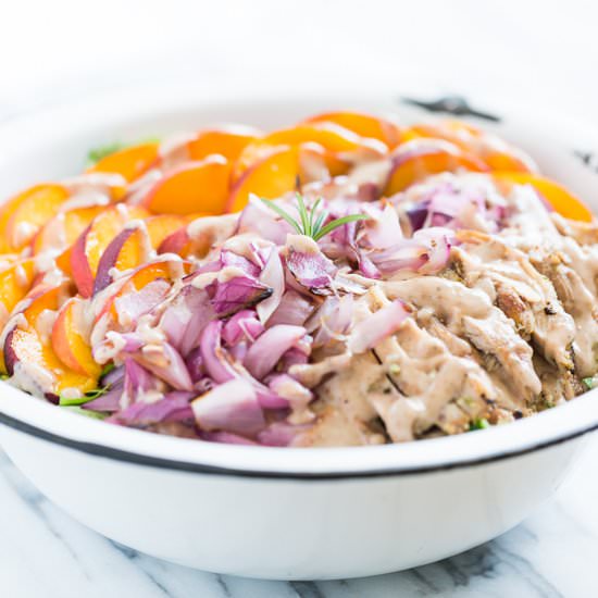 Rosemary Chicken and Peach Salad