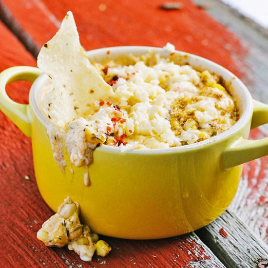 Extra Creamy Corn Dip with Scapes
