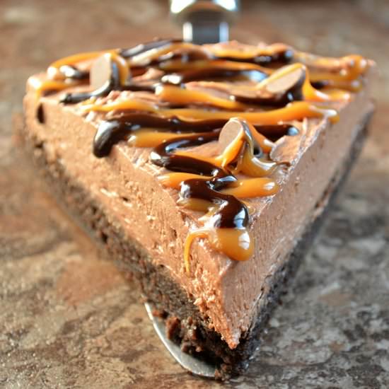 Brownie Bottom No Bake Cheesecake