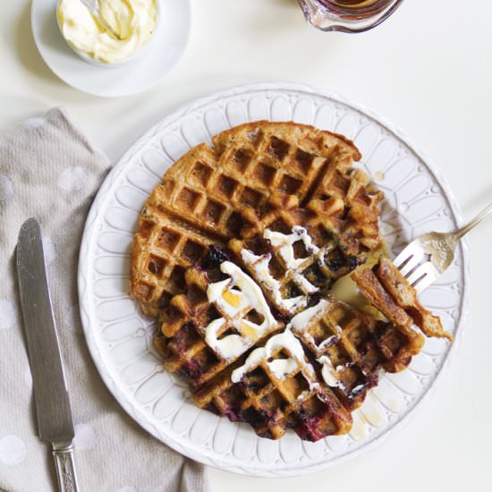 Blueberry Cream Ale Waffles