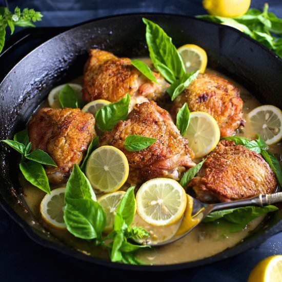 Chicken with Lemon, Garlic, Basil