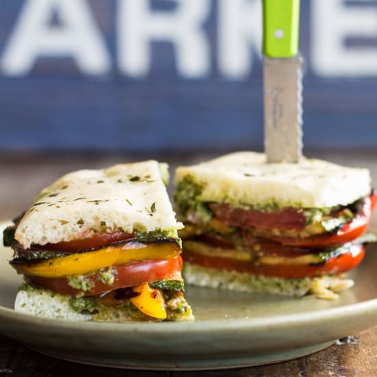 Grilled Veggie Sandwich with Pesto