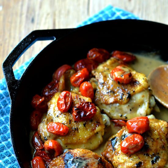 Chicken Thighs and Roasted Tomatoes
