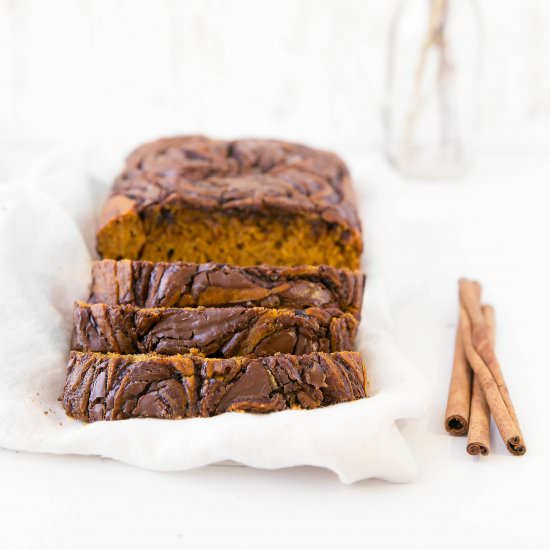 Nutella Swirled Pumpkin Bread