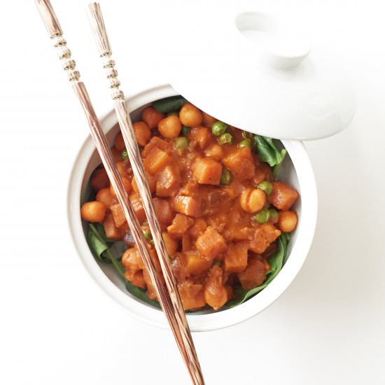 Chickpea, Squash & Green Pea Curry