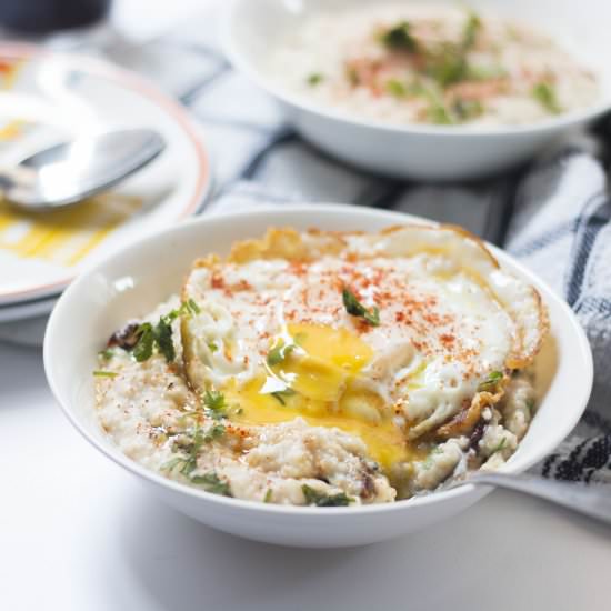 Garlicky Oats with Masala Fried Egg