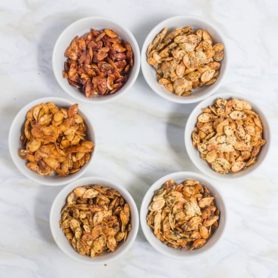 Roasted Pumpkin Seeds, Six Ways