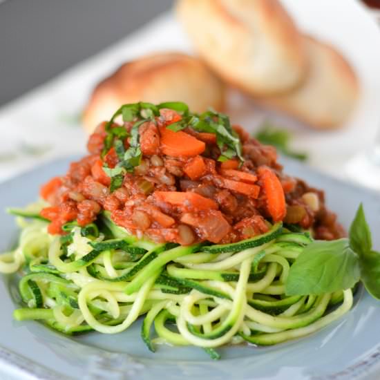 Zoodles with Lentil Bolognese