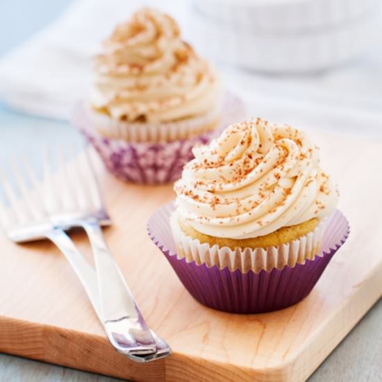 Golden Vanilla Cupcakes for Two