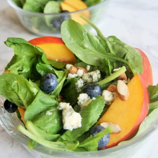 Arugula Salad with Peach, Blueberry