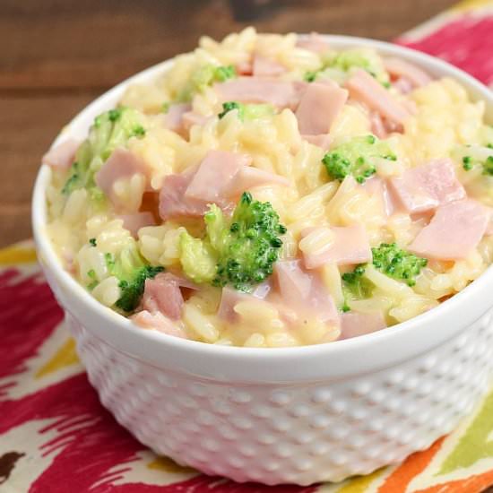 Cheesy Ham and Broccoli Rice Bowl