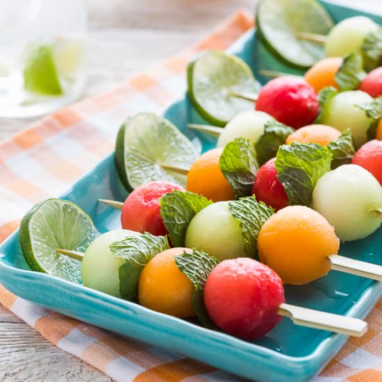 Minted Melon Kabobs