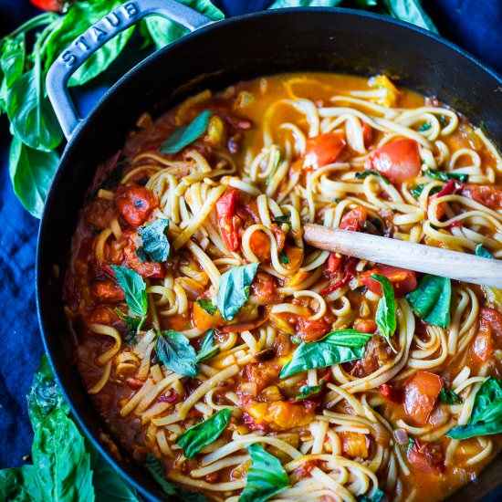 Spaghetti w/ Fresh Tomato Sauce