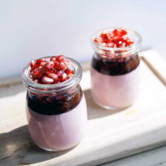 Chocolate Pomegranate Panna Cotta