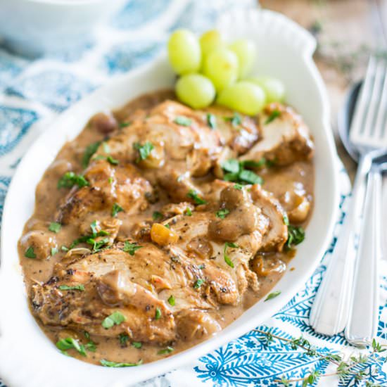 Grapes and Buttermilk Chicken