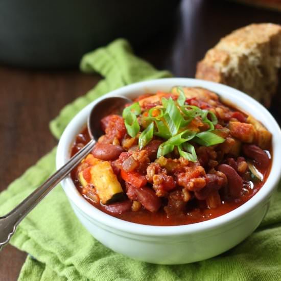 Farro Chili with Summer Squash