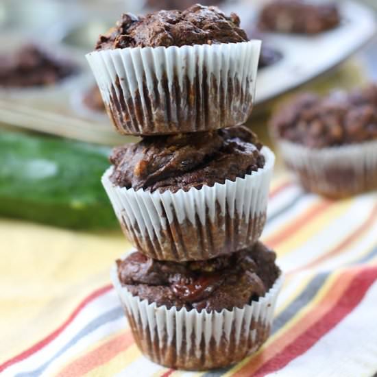 Chai Chocolate Zucchini Muffins