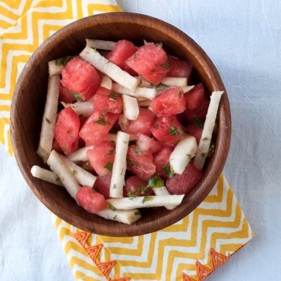 Watermelon Mint Jicama Salad