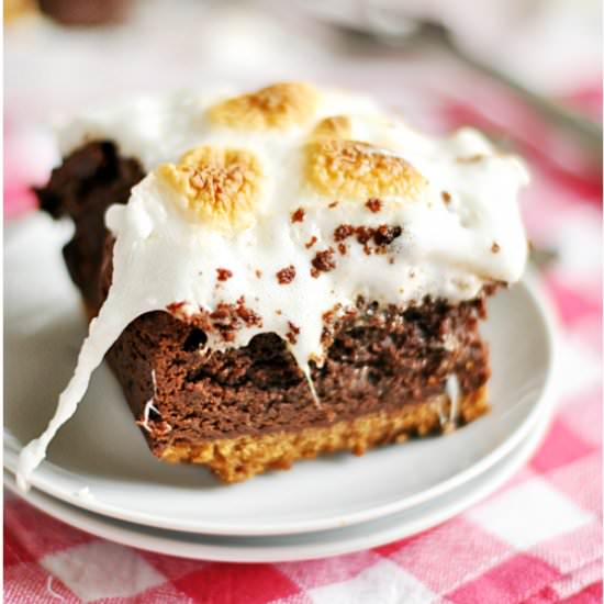 Slow Cooker S’mores Brownies