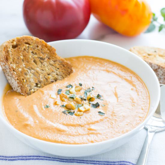 Roasted Eggplant & Tomato Soup