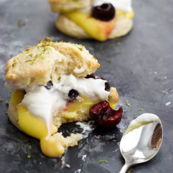 Cherry and Lime Curd Shortcakes