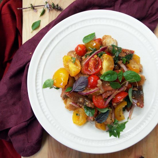 Tomato Bread Basil Salad