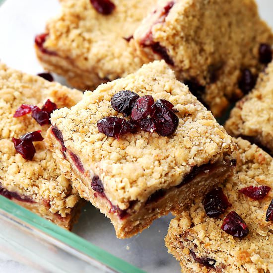 Cranberry Apple Crumble Bars