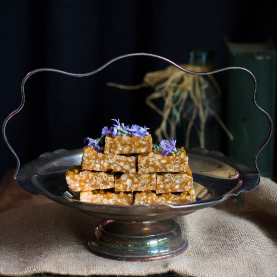 Peanut Honey Caramel Slice