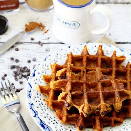 Chocolate Chip Pumpkin Waffles