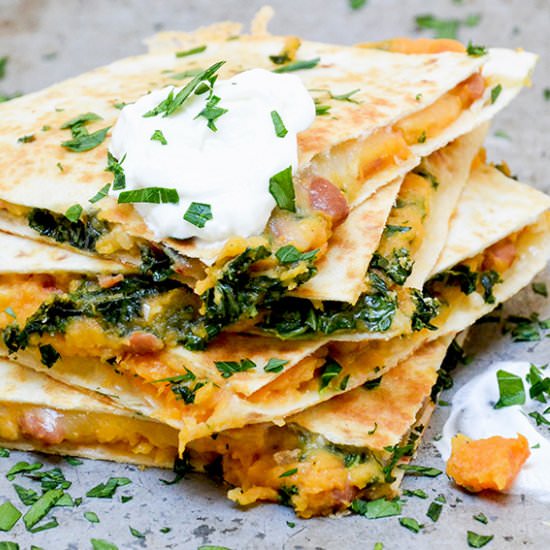 Sweet Potato and Kale Quesadilla