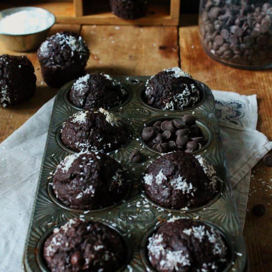 Sweet Chocolate-Zucchini-Muffins