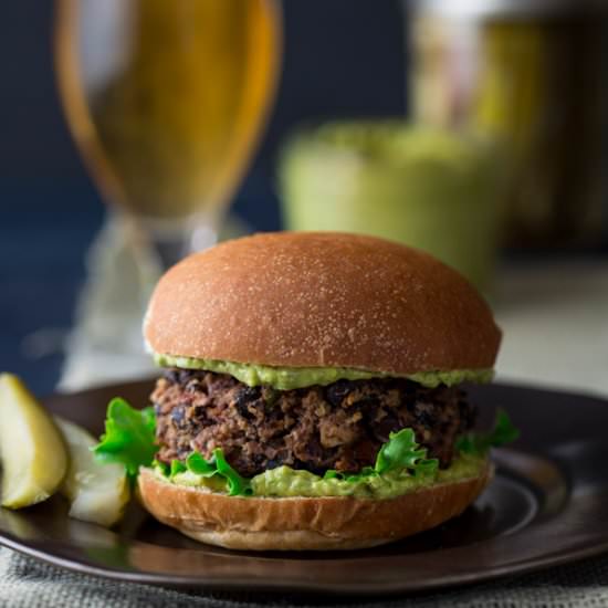 Black Bean Burger with Matcha Aioli