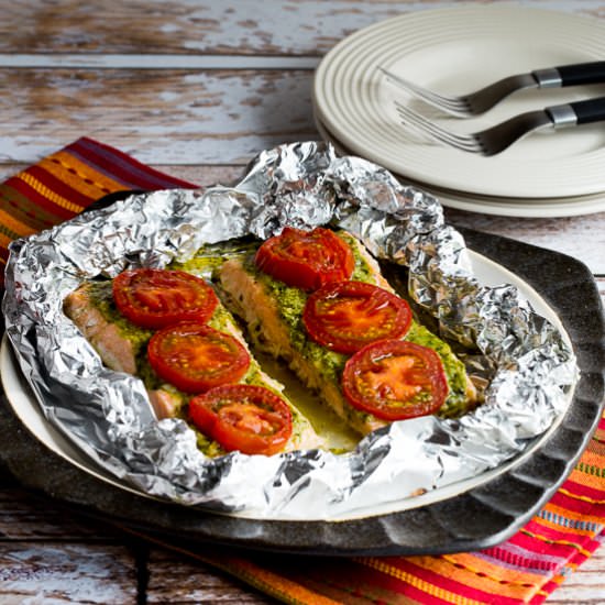 Foil-Baked Salmon with Pesto