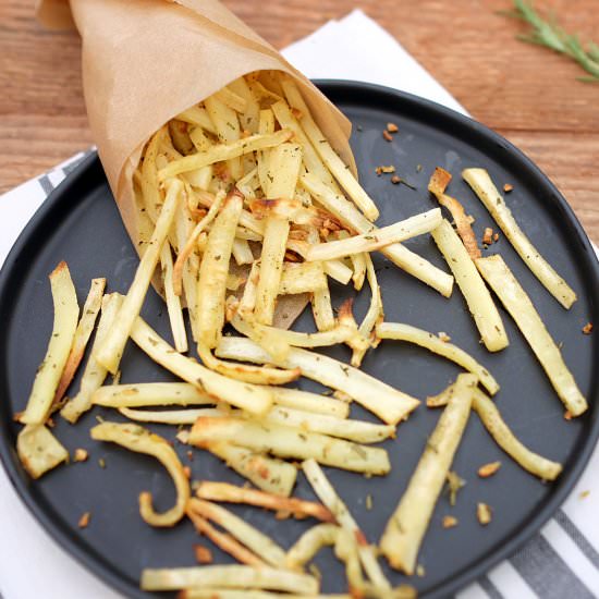 Garlic Rosemary Parsnip Fries