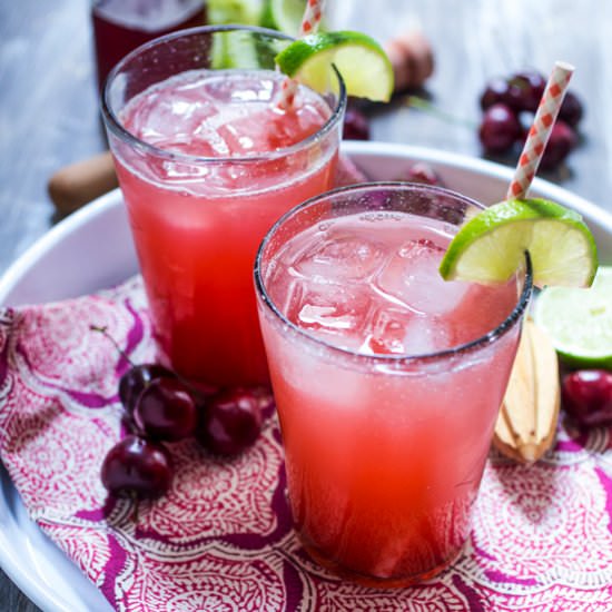 Cherry Lime Rickey with Gin