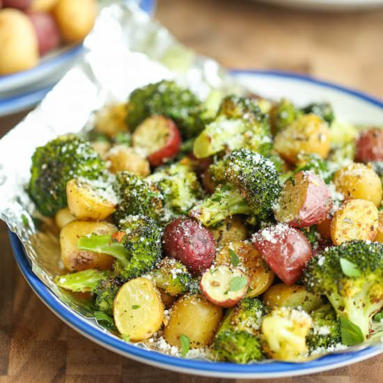 Garlic Parmesan Broccoli and Potato
