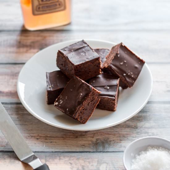 Brownies with Salted Brandy Ganache