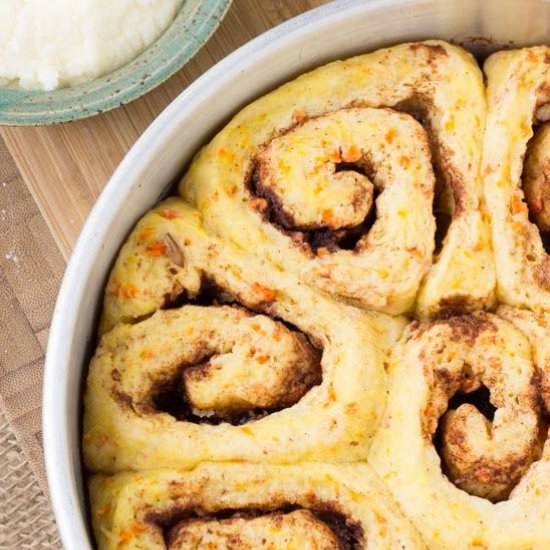 Carrot Cake Cinnamon Rolls