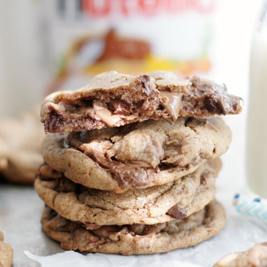 Chocolate Toffee Nutella Cookies