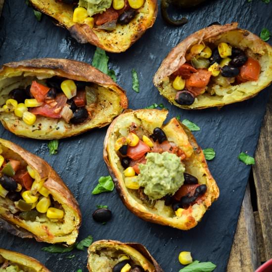 Tex-Mex Twice Baked Potato Skins