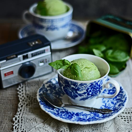 Basil ice cream