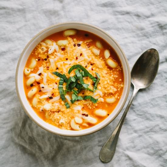 Creamy Tomato Basil Pasta Soup