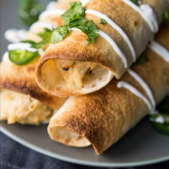 Crockpot Chicken Flautas