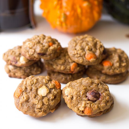 Pumpkin Oatmeal Muffin Top Cookies