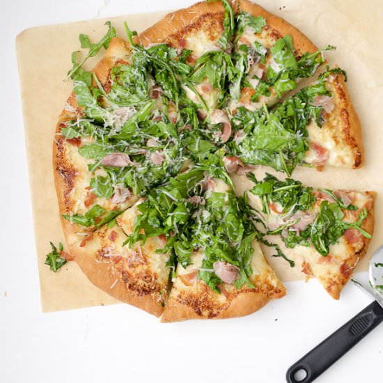 Prosciutto & Arugula Alfredo Pizza