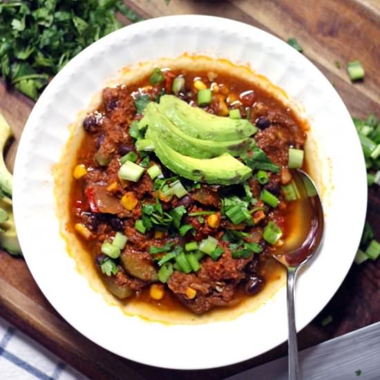 Crockpot Turkey and Vegetable Chili